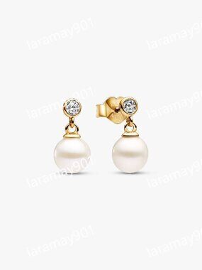 Treated Freshwater Cultured Pearl & Stone Drop Earrings